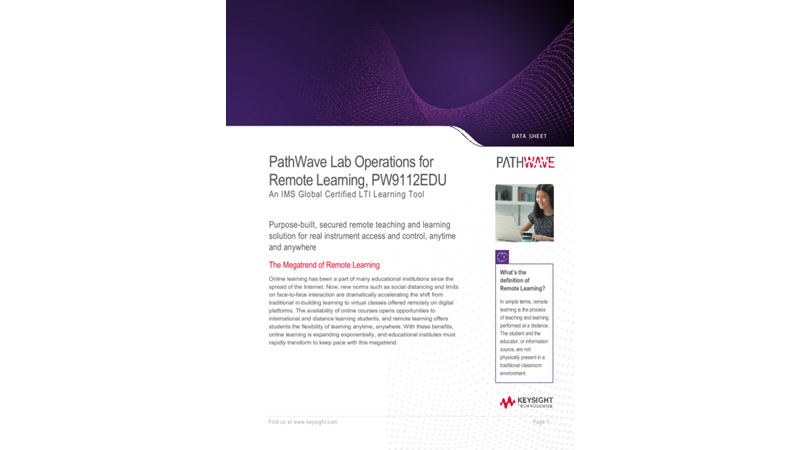 PathWave Lab Operations for Remote Learning, PW9112EDU